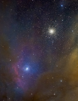 Astrofotografía de M4 y Sharpless 2-9, zona de Rho Ophiuchi en la categoría Rho Ophiuchi